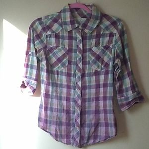 Vigoss purple plaid shirt